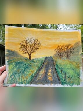 "The Road Traveled" Original Framed Artwork 9in X 12in Created By Brea Marie
